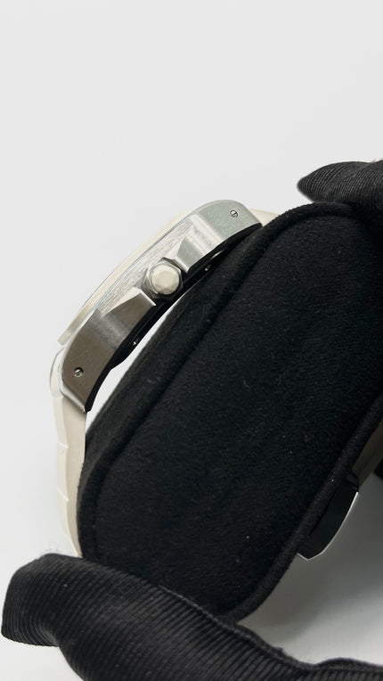 Preowned. Cartier Santos White Dial Roman White Rubber Strap 36MM|5692
