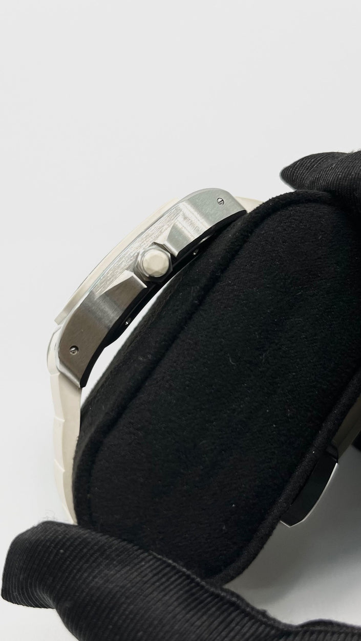 Preowned. Cartier Santos White Dial Roman White Rubber Strap 36MM|5692
