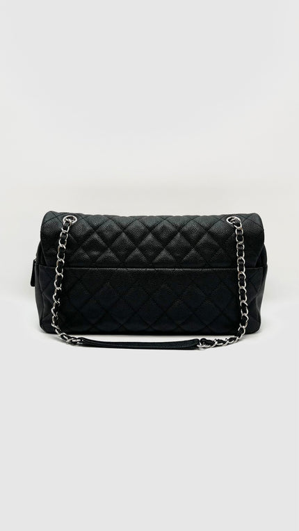 Preowned. Chanel Easy Flap Black Caviar SHW. 17883048|16447