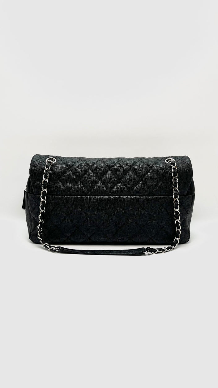 Preowned. Chanel Easy Flap Black Caviar SHW. 17883048|16447