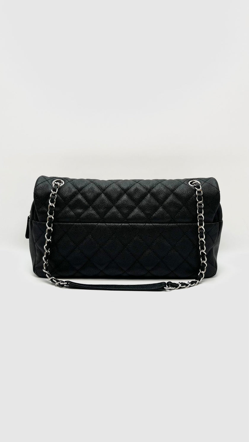 Preowned. Chanel Easy Flap Black Caviar SHW. 17883048|16447