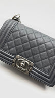 Preowned. Chanel Leboy Small Dark Gray Caviar Ruth HW. 26595963|15909