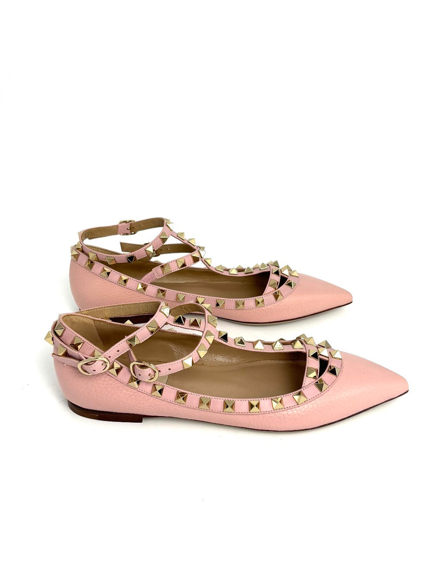 Brand New. Valentino Cage Flats Pink. 36.5|8394