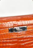 Preowned. Hermes Kelly 28 Alligator Orange. H02509|3434