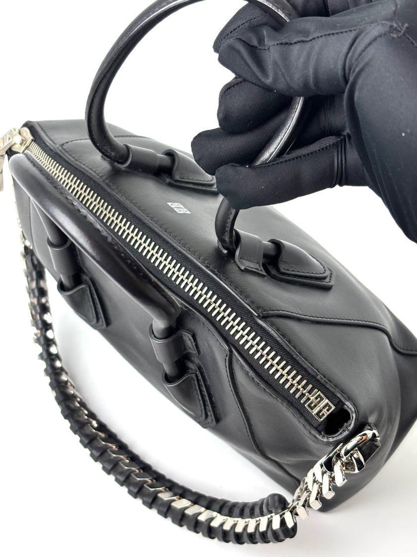 [SALE] Preowned. Givenchy Soft Antigona Mini Black With Chain|6137