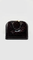 Preowned. LV Alma PM Amarante Monogram Venis Burgundy GHW. FL0181|14744