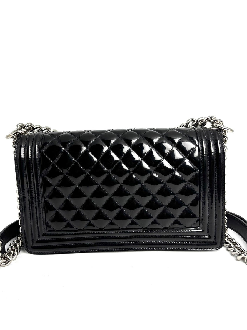 [SALE] Preowned. Chanel Leboy New Medium Patent Black SHW. 20489988|11069