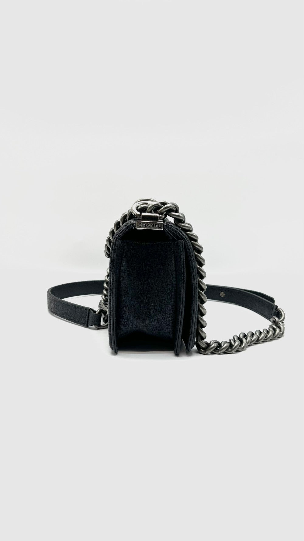 Preowned. Chanel Leboy Small Dark Gray Caviar Ruth HW. 26595963|15911