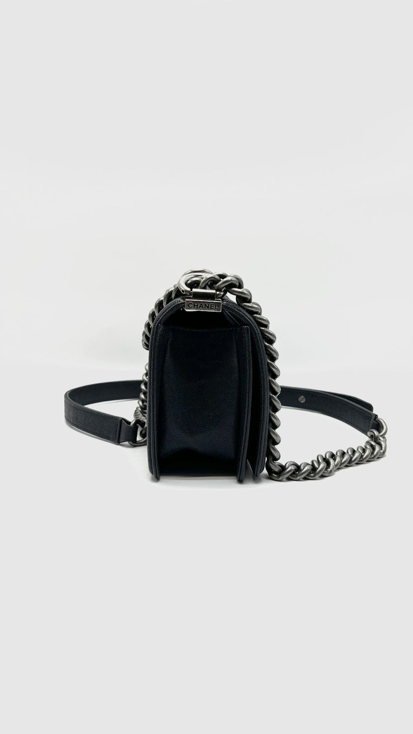 Preowned. Chanel Leboy Small Dark Gray Caviar Ruth HW. 26595963|15911