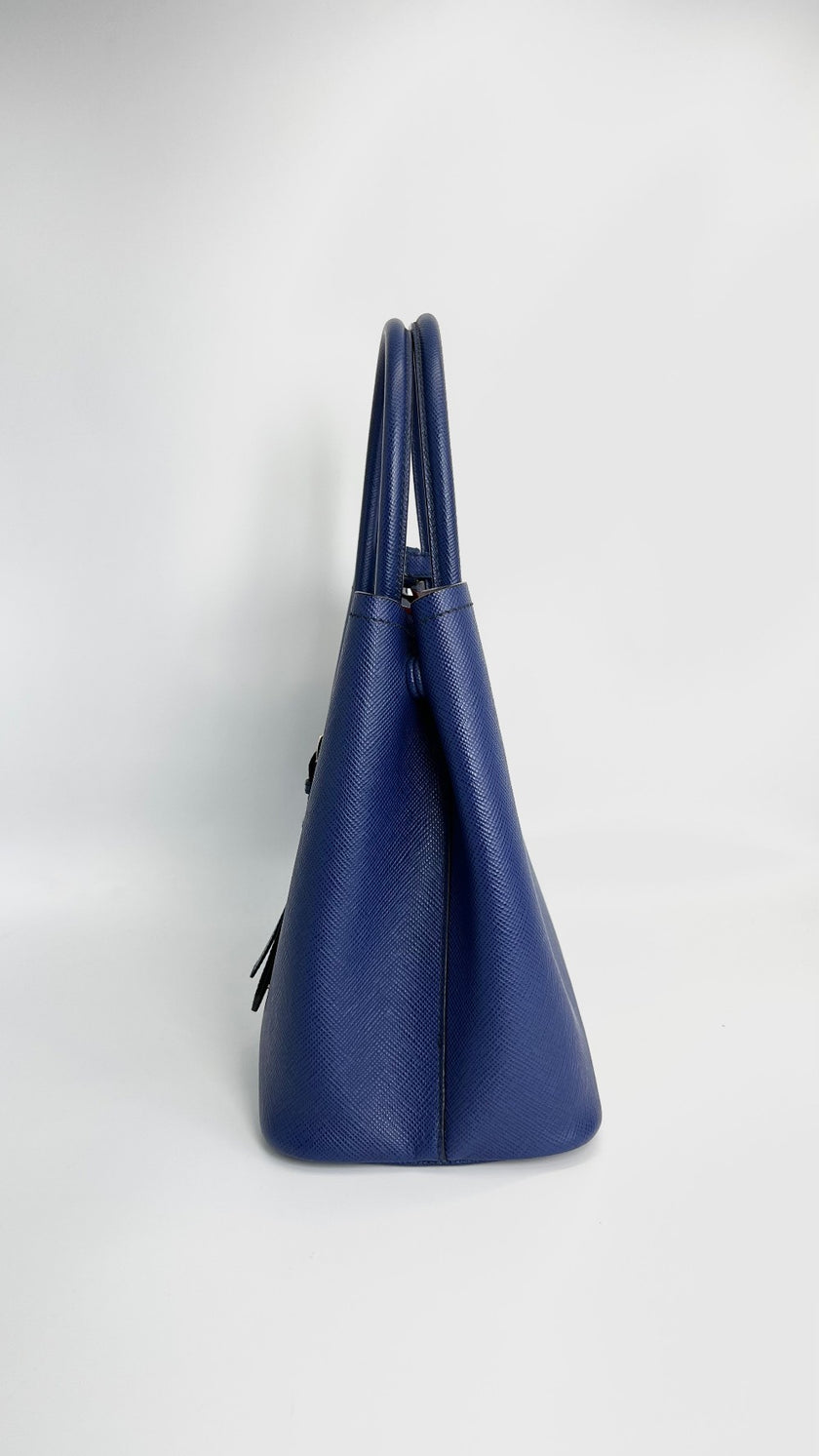 Preowned. Prada Saffiano Two Way Blue|4463