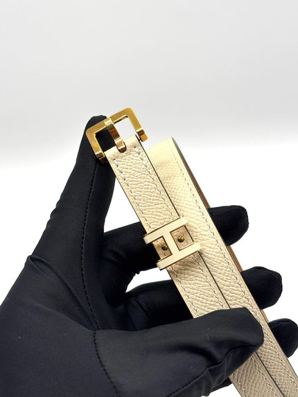 Brand New. Hermes H Pop Belt Craie GHW|8852
