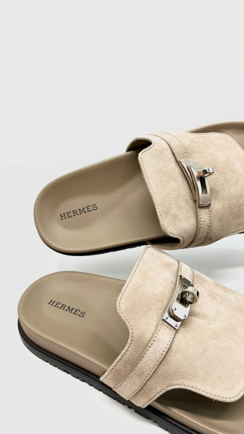 Brand New. Hermes Empire Sandals Gray. 41|10595