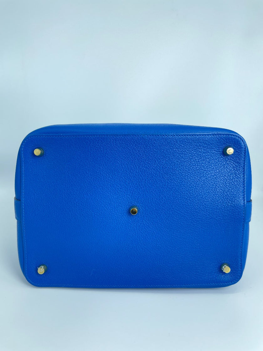 Preowned. Hermes Toolbox 26 Blue Zanzibar GHW. CBY011GN|3681