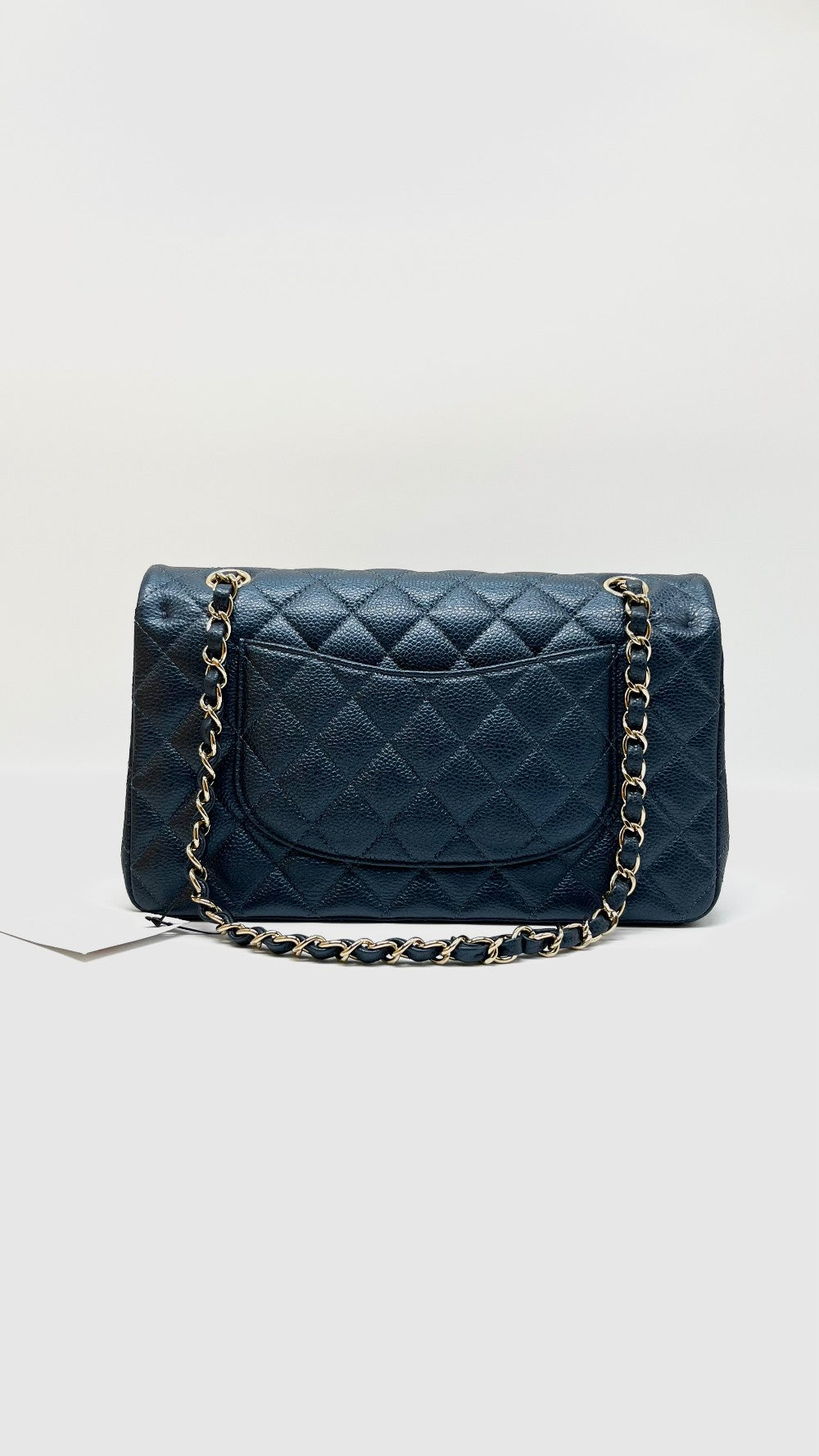 Like New. Chanel Medium Double Flap Irredescent Blue Caviar CHW. 25965668|9283