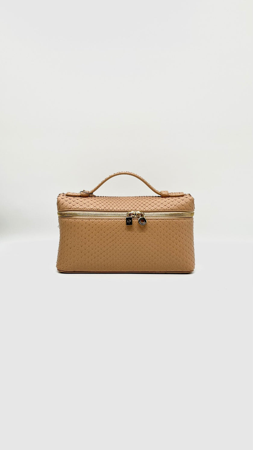 Unused. Loro Piana L19 Extra Pocket Phyton Nude GHW|10262