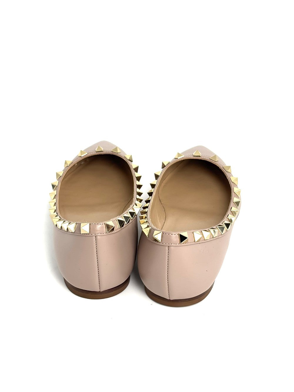 Preowned. Valentino Rockstud Ballet Flats Pale Pink 37|12360