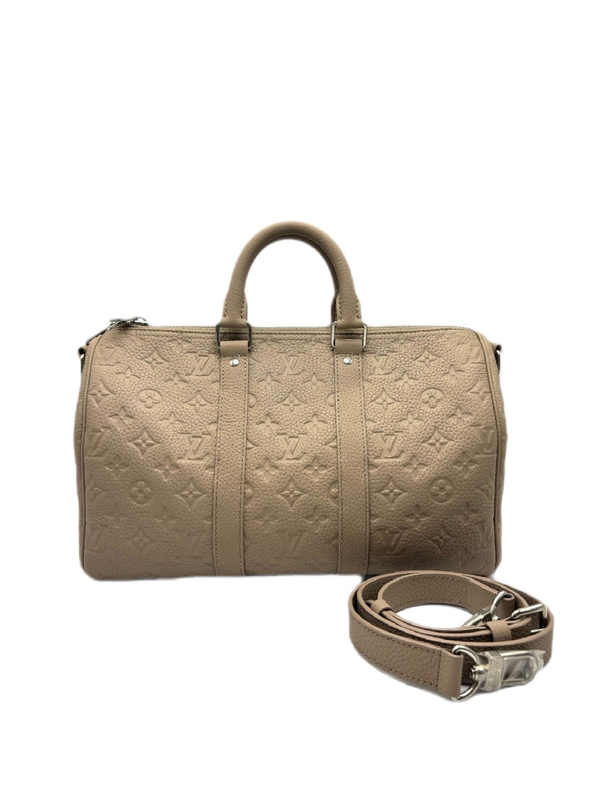 Brand New. LV Keepall Bandouliere 35 Aerogram Beige Monogram Tourillon SHW. Microchip|17198