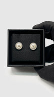 Brand New. Chanel CC Round Pearl Crystal Stud Earrings|8808
