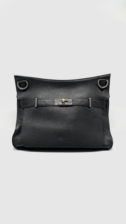 Preowned. Hermes Jypsiere 37 Black Clemence PHW. L38|13645