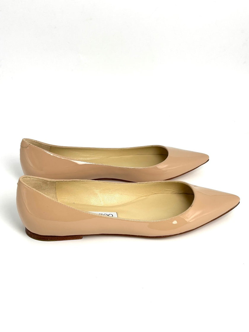 Brand New. Jimmy Choo Flats Pointed Beige. 37|8676