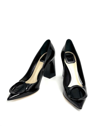 Brand New. Dior Low Heel Patent Black. 38.5|11726