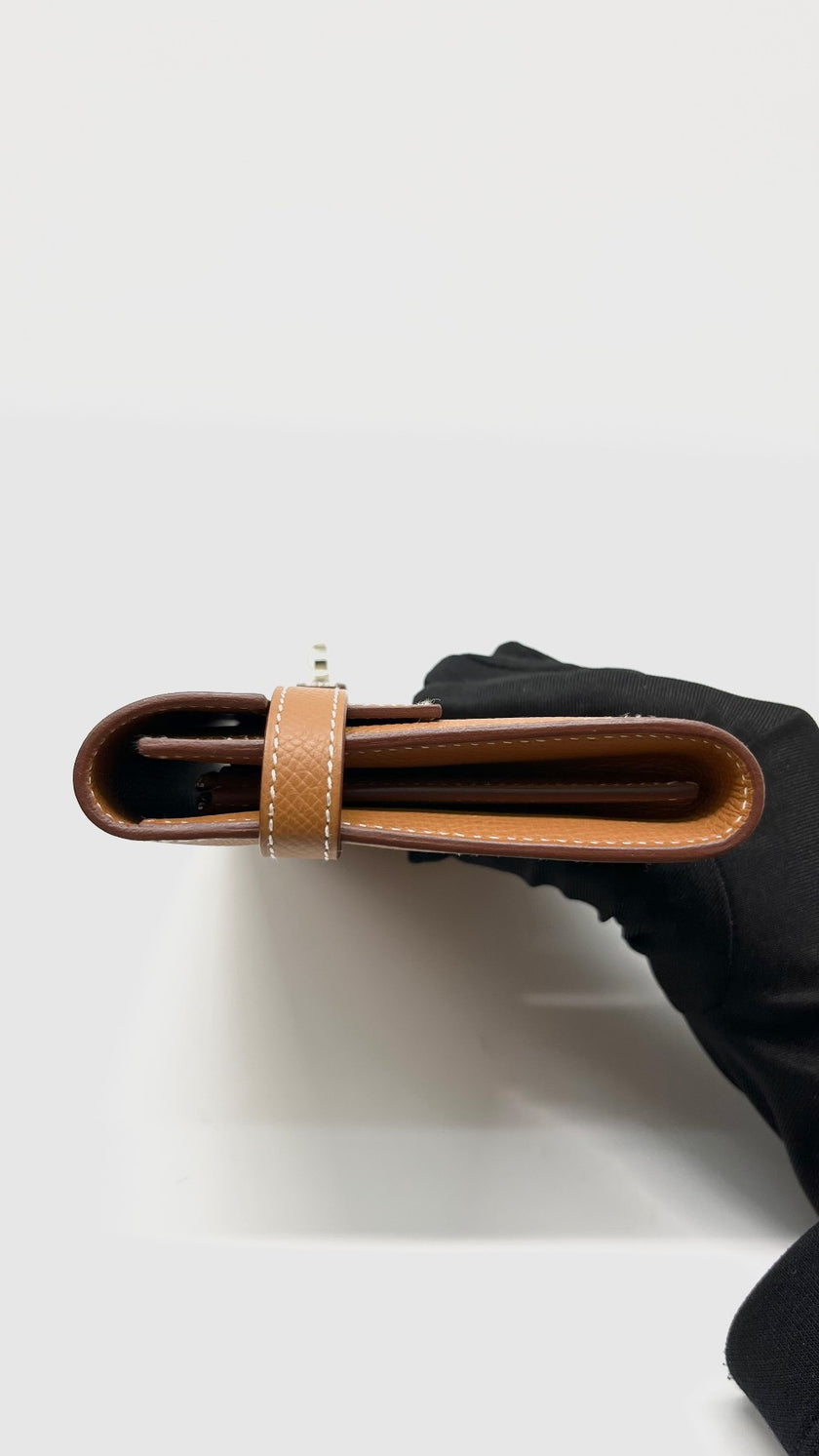 Brand New. Hermes Kelly Wallet Gold. BBS009MX|9973