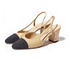 Chanel slingback low heel beige size 37.5