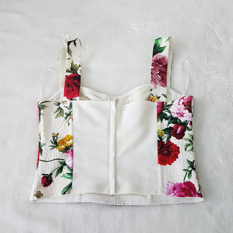 logo-plaque cropped bustier top | Dolce & Gabbana 