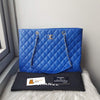 Chanel Classic Shopping Tote in Blue Calfskin Leather