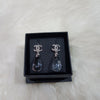 Chanel Crystal Silver Tone Drop Earrings