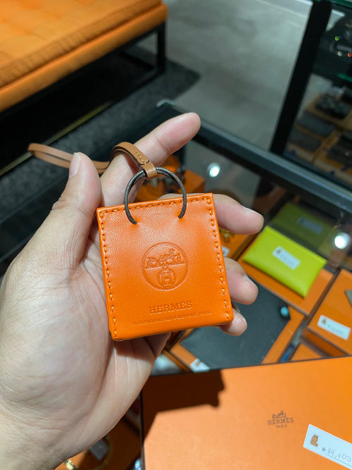 Hermes Orange Bag Charm New w/ Box