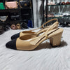 Chanel slingback low heel beige size 37.5